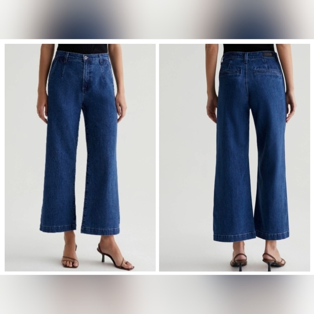 AG Adriano Goldschmied DANEEL High-Rise Wide Leg Crop Denim Jeans Women Size 30